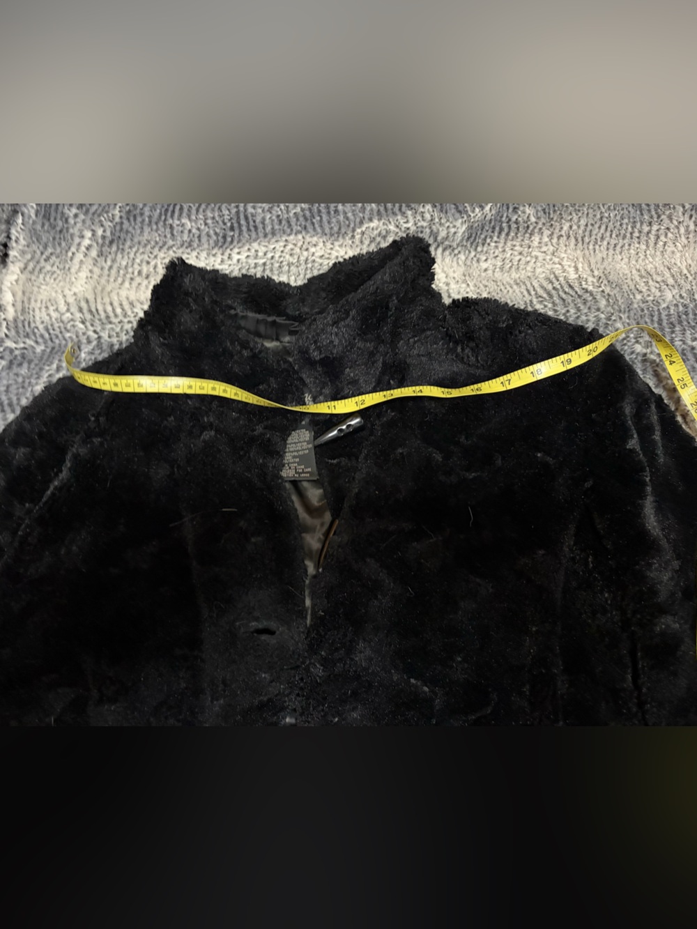 Black Faux Fur Women's Coat